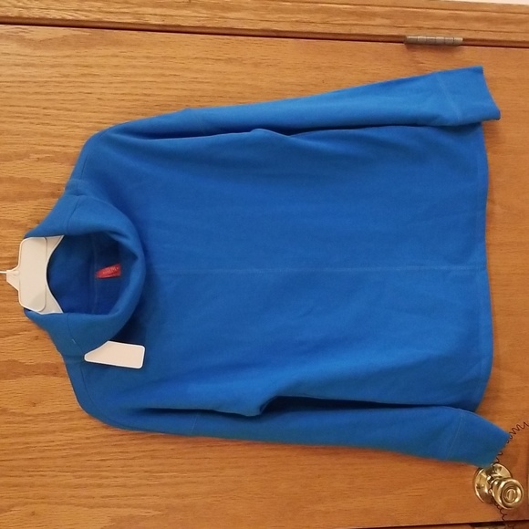Ruby Ribbon Size S Funnel Neck Sweatshirt Pullover Top Long Sleeve Blue Zipper - Picture 2 of 6